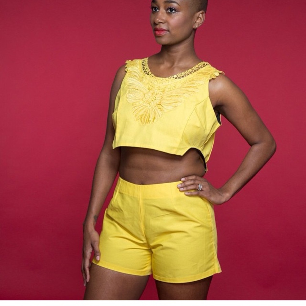 2pc Fashion Crop Top Set
